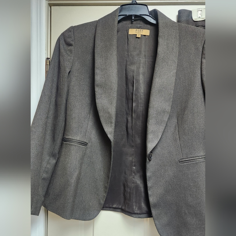 Chocolate Alex Marie Pantsuit. One Button Jacket. No Pockets.